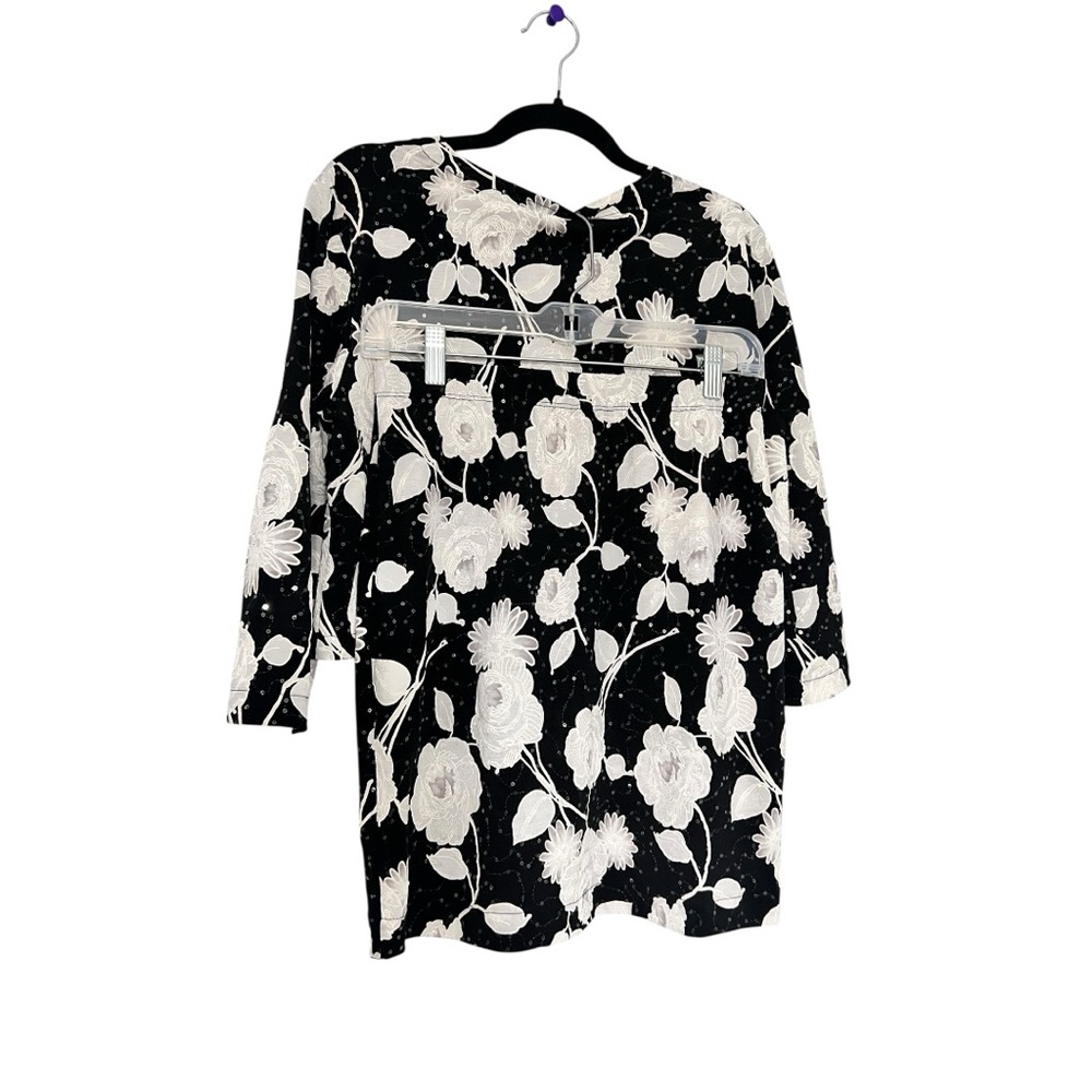 Grayse Black and White Floral skirt blazer set sz S - Picture 3 of 9